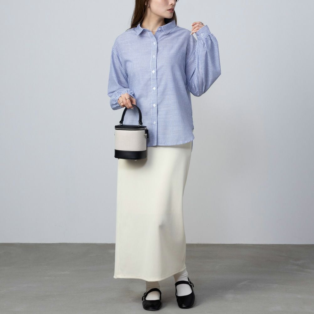 NAVY RTスラブ長袖シャツ レディース