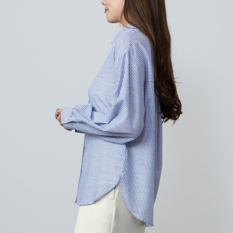 NAVY RTスラブ長袖シャツ レディース商品画像-5