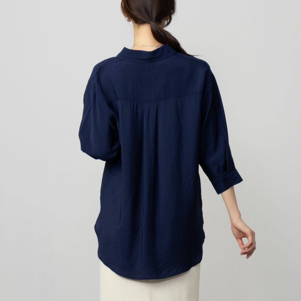 Howdy Marie ビンテージシアー無地7分袖シャツ レディース