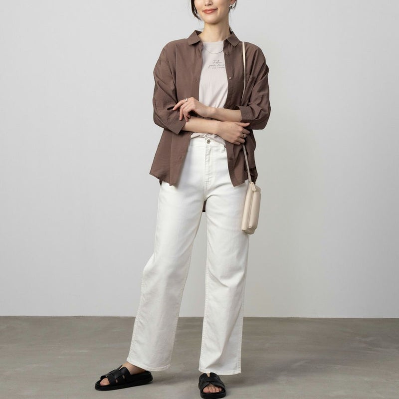 Howdy Marie ビンテージシアー無地7分袖シャツ レディース商品画像-8