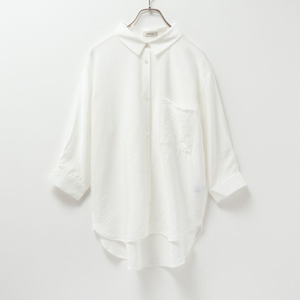 Howdy Marie ビンテージシアー無地7分袖シャツ レディース