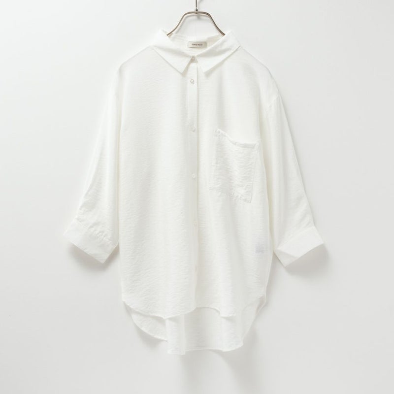 Howdy Marie ビンテージシアー無地7分袖シャツ レディース商品画像-11