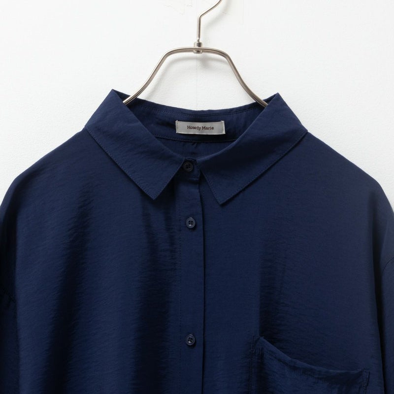 Howdy Marie ビンテージシアー無地7分袖シャツ レディース商品画像-13