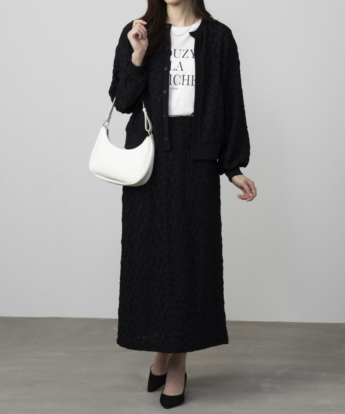 Howdy Marie ふくれジャガードカーディガン レディース