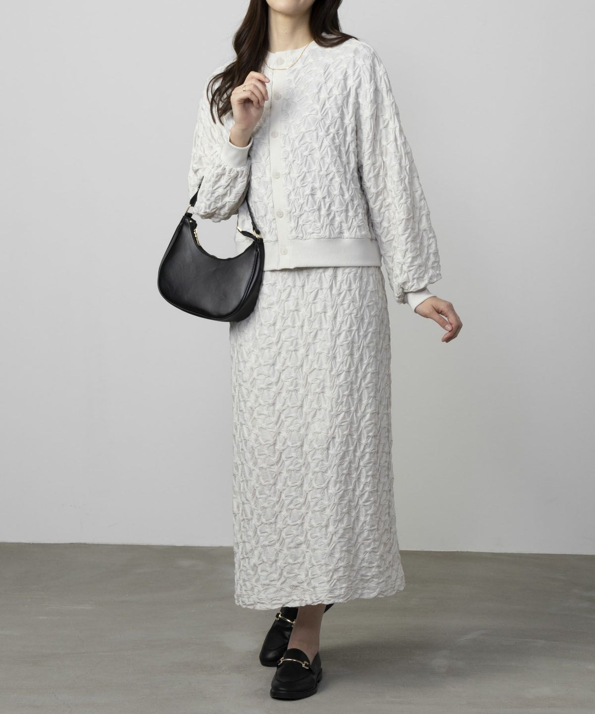 Howdy Marie ふくれジャガードカーディガン レディース