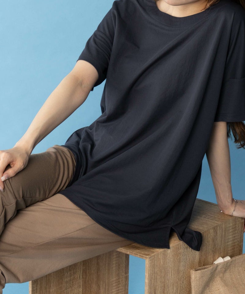 NAVY SARARI ルーズシルエットTシャツ レディース メール便 対応商品商品画像-3