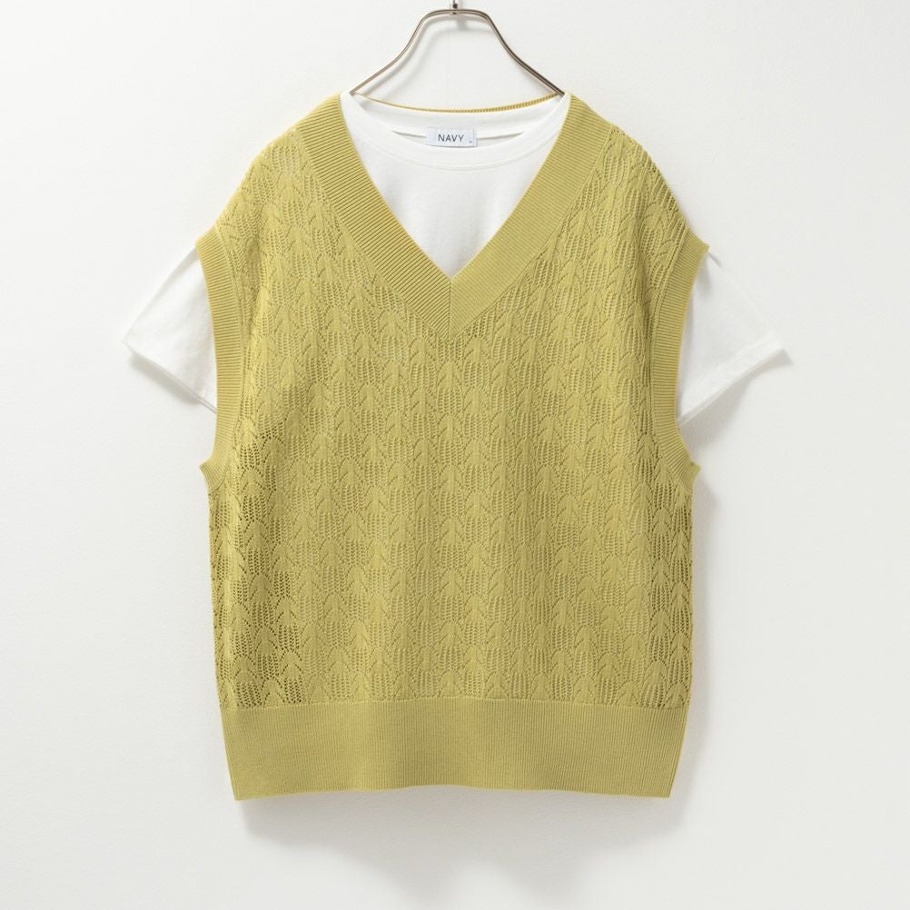 NAVY Vネックベストアンサンブル レディース