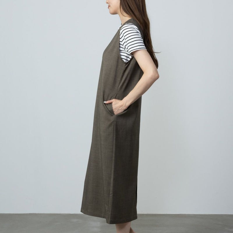 NAVY 杢調麻ライクワンピースアンサンブル レディース商品画像-5