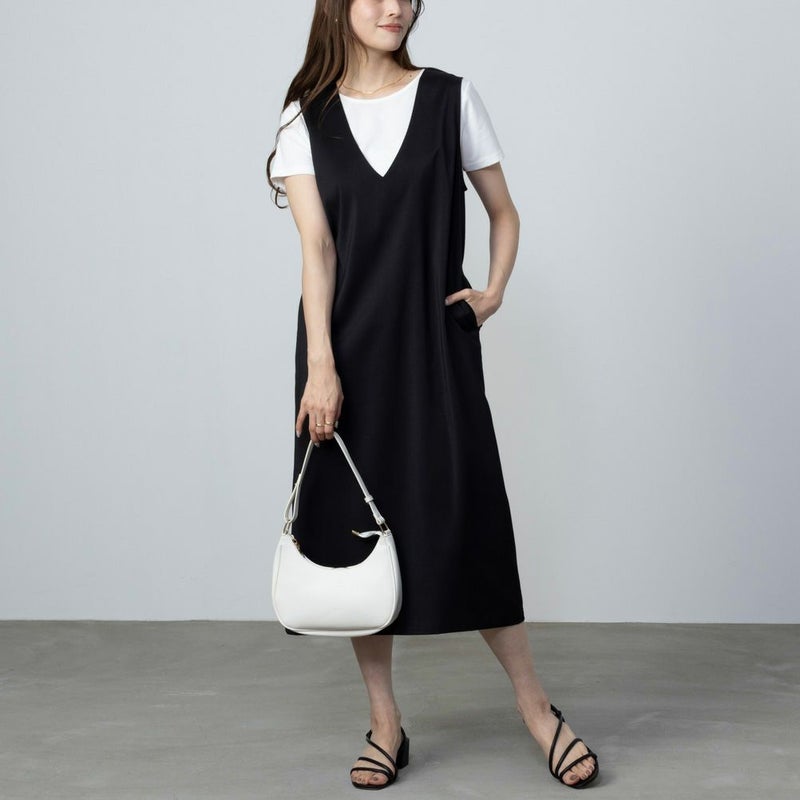 [期間限定価格]NAVY  杢調麻ライクワンピースアンサンブル レディース商品画像-7