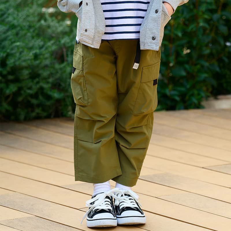 NAVY  撥水カーゴクロップドパンツ キッズ商品画像-1