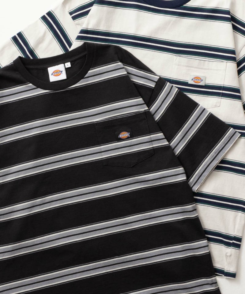 Dickies ポケット付きボーダー半袖Tシャツ メンズ商品画像-12
