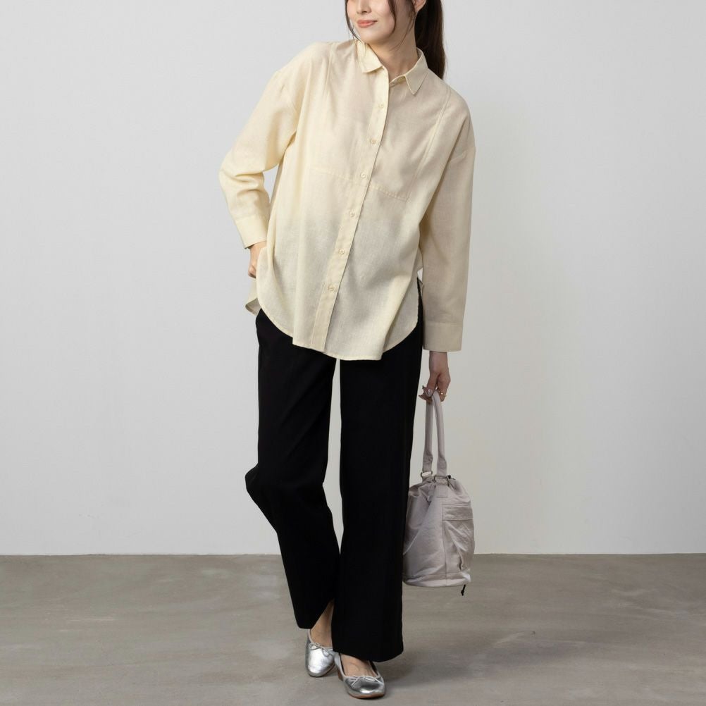 HusHusH リネン混ベーシックシャツ レディース