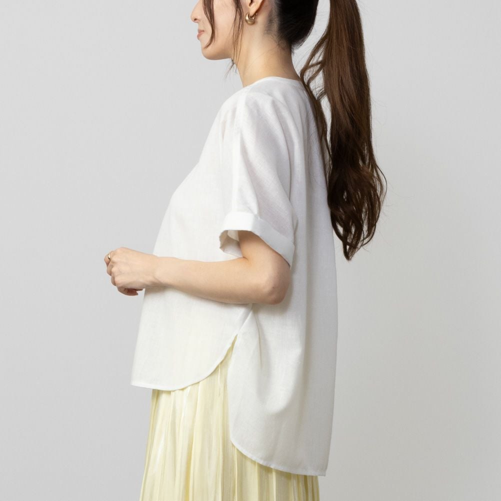 HusHusH リネン混スキッパーシャツ レディース