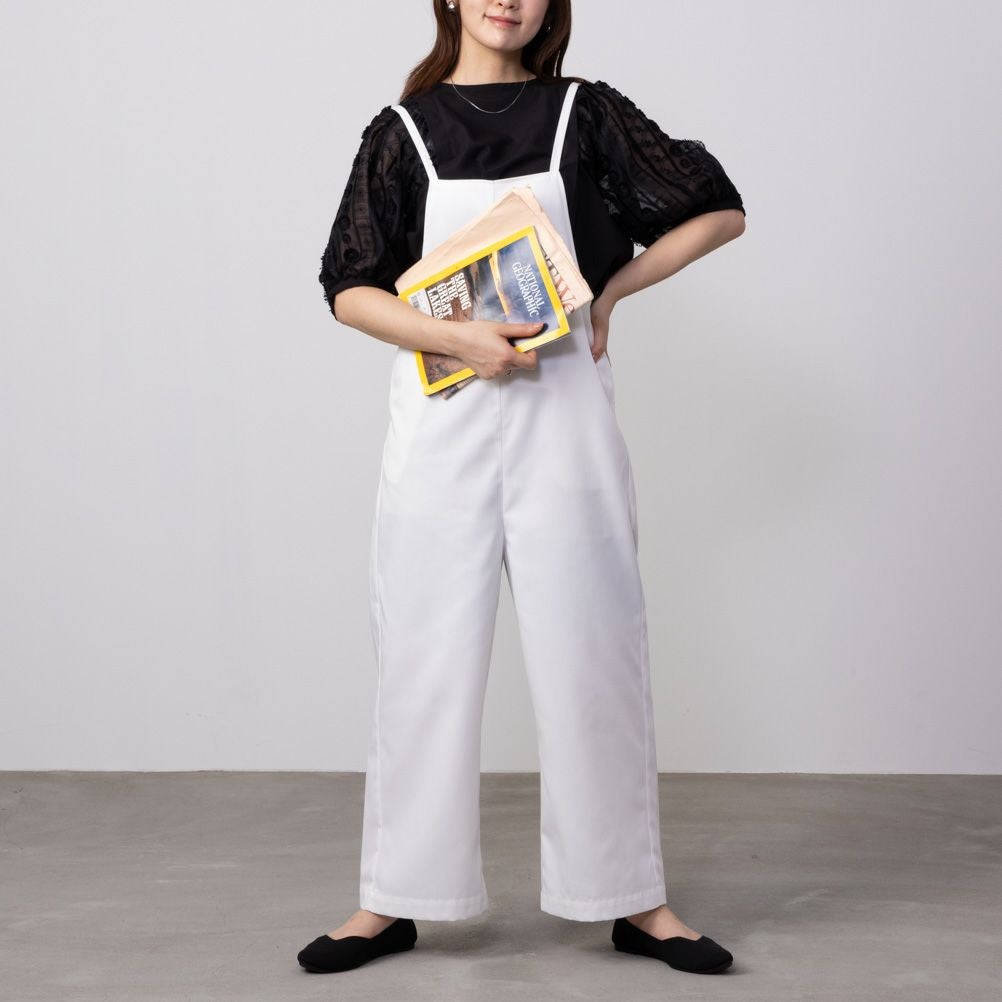 NIKEスウッシュ オーバーオール サロペット ブラック ホワイト スウッシュL HusHusH サロペット レディース