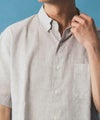 NAVY SARARI リネン混ショートスリーブシャツ メンズ商品サムネイル-7