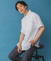 NAVY SARARI リネン混ショートスリーブシャツ メンズ商品サムネイル-13