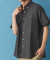 NAVY SARARI リネン混ショートスリーブシャツ メンズ商品サムネイル-18