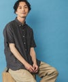 NAVY SARARI リネン混ショートスリーブシャツ メンズ商品サムネイル-20