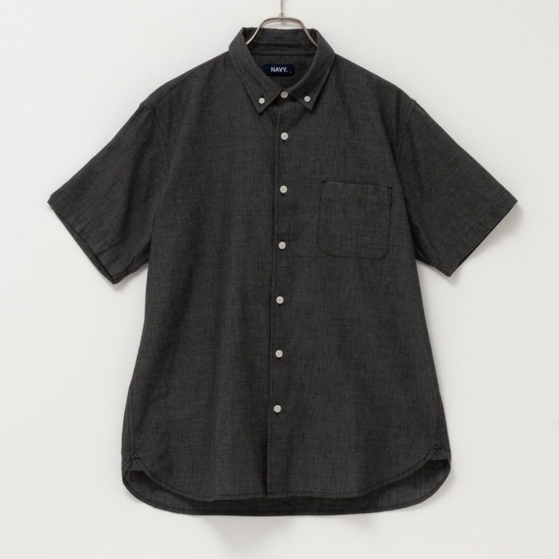 NAVY SARARI リネン混ショートスリーブシャツ メンズ商品画像-24