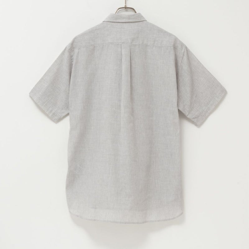 NAVY SARARI リネン混ショートスリーブシャツ メンズ商品画像-25