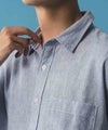 NAVY SARARI リネン混7分袖シャツ メンズ商品サムネイル-7