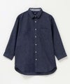 NAVY リネン混7分袖シャツ メンズ