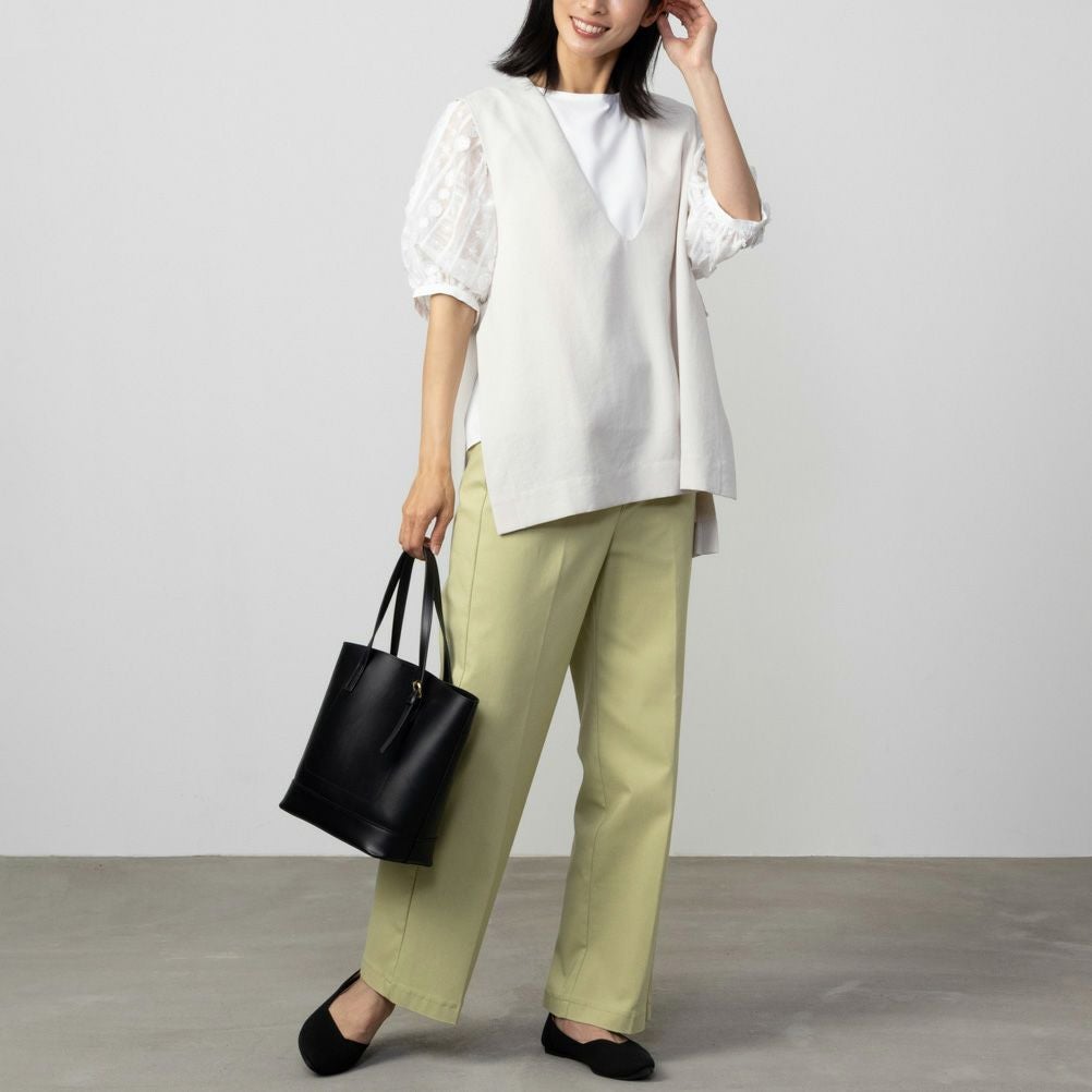 HusHusH ラク美パンツ ストレート レディース【3,300円以上お買上げでハンドタオルプレゼント】