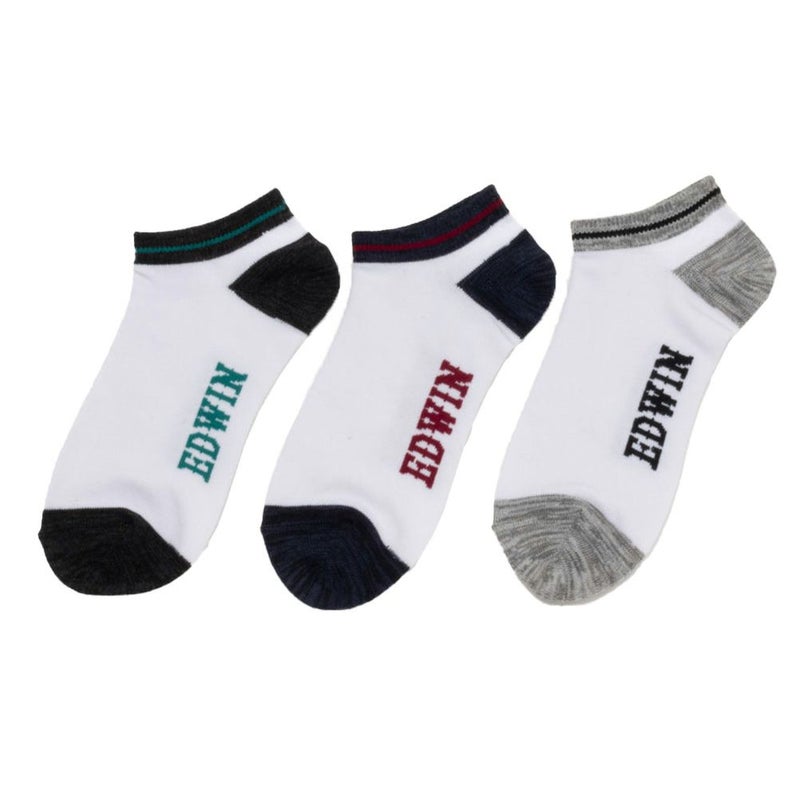 EDWIN アンクルソックス 切替 3足組 メンズ商品画像-2
