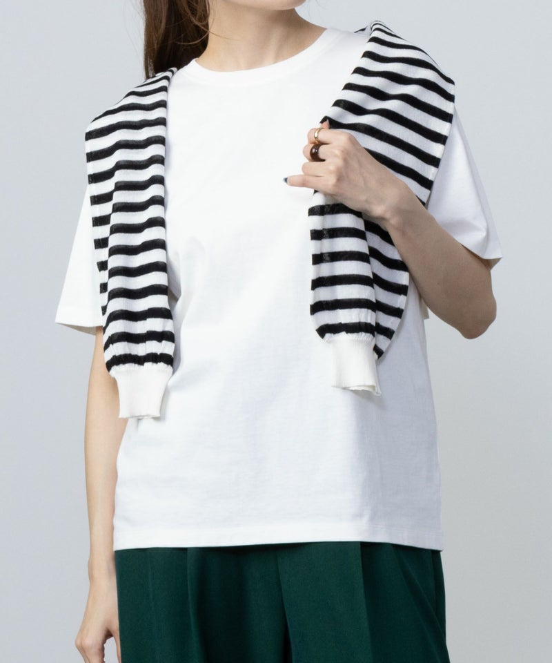 NAVY  ベーシッククルーTシャツ レディース メール便 対応商品商品画像-2