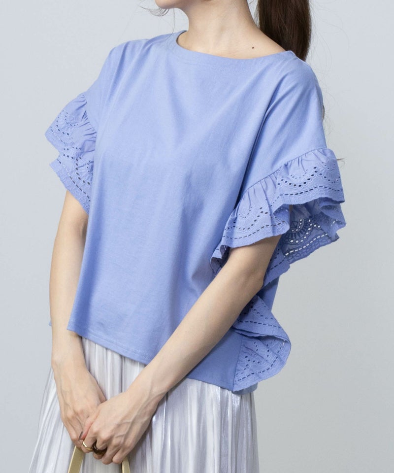 Howdy Marie  インド綿 袖フリルTシャツ レディース メール便 対応商品商品画像-4