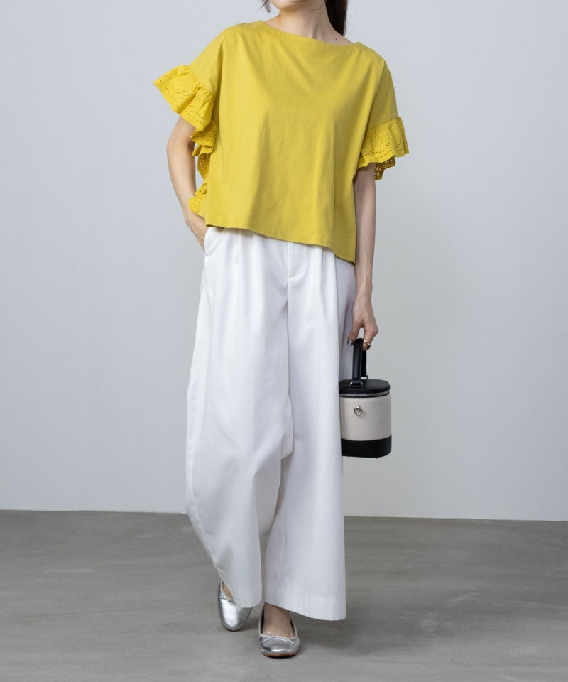 Howdy Marie インド綿 袖フリルTシャツ レディース メール便 対応商品商品画像-9