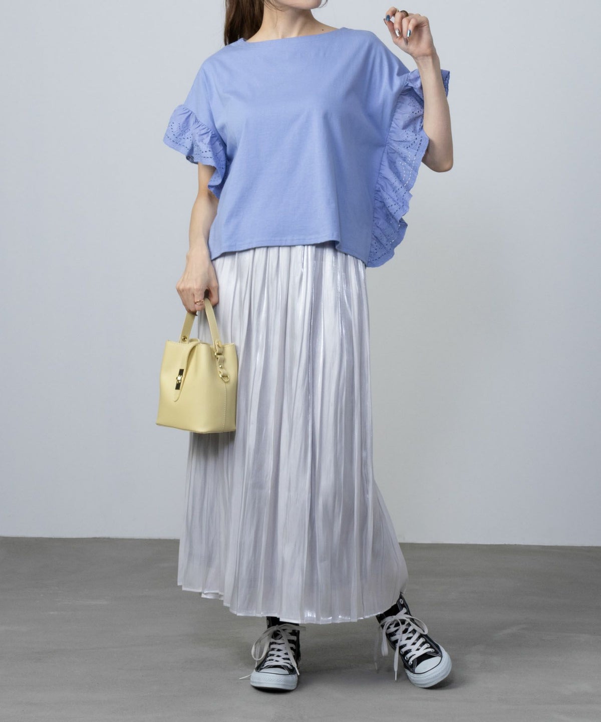 Howdy Marie インド綿 袖フリルTシャツ レディース ネコポス 対応商品【3,300円以上お買上げでオリジナルトートバッグプレゼント】