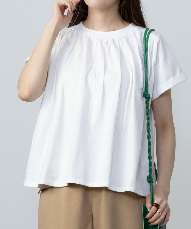 Howdy Marie インド綿 ギャザーTシャツ レディース メール便 対応商品商品画像-2