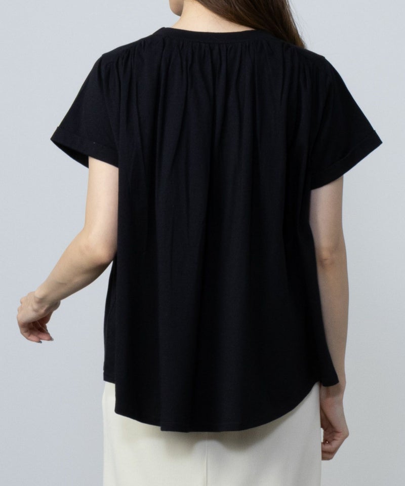 Howdy Marie インド綿 ギャザーTシャツ レディース メール便 対応商品商品画像-8