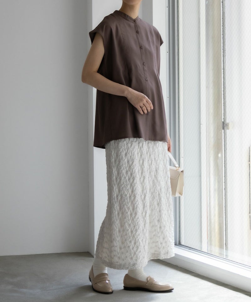 Howdy Marie インドファブリック フレンチスリーブシャツ レディース商品画像-6