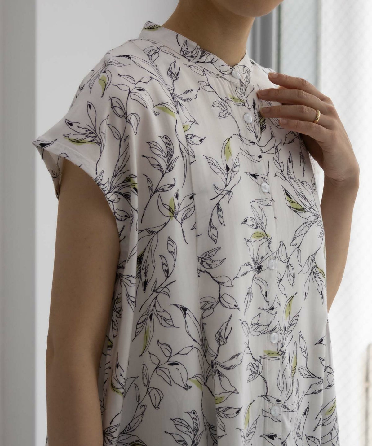 Howdy Marie インドファブリック フレンチスリーブシャツ レディース【3,300円以上お買上げでオリジナルトートバッグプレゼント】