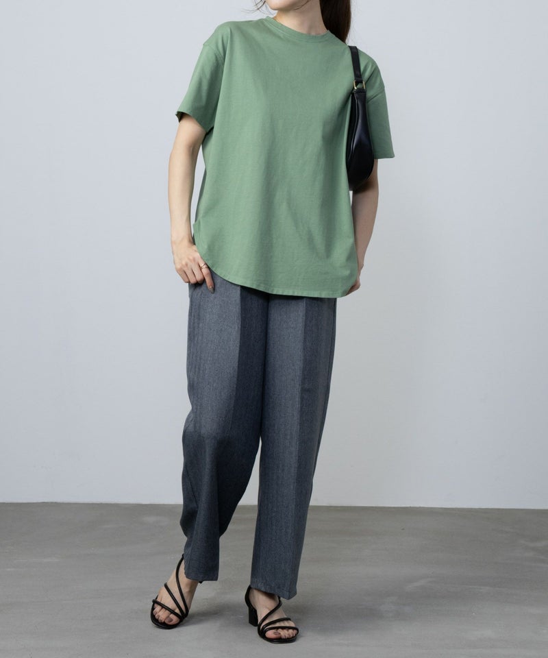 NAVY  ベーシック裾ラウンドTシャツ レディース メール便 対応商品商品画像-5