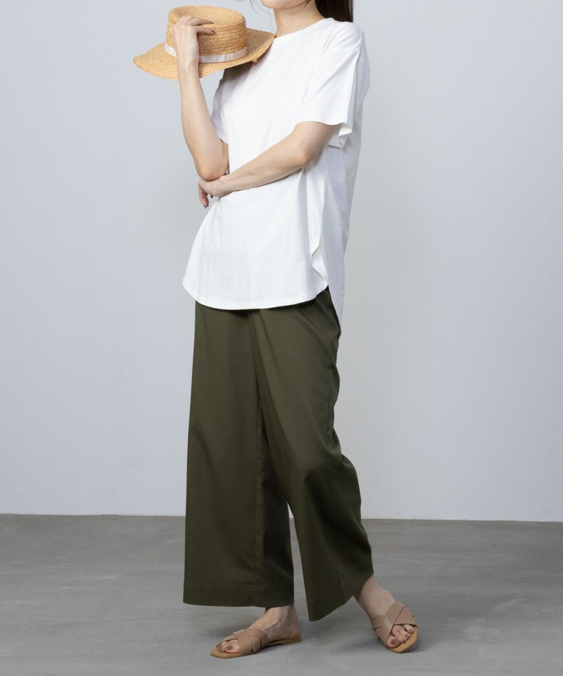 NAVY  ベーシック裾ラウンドTシャツ レディース メール便 対応商品商品画像-6