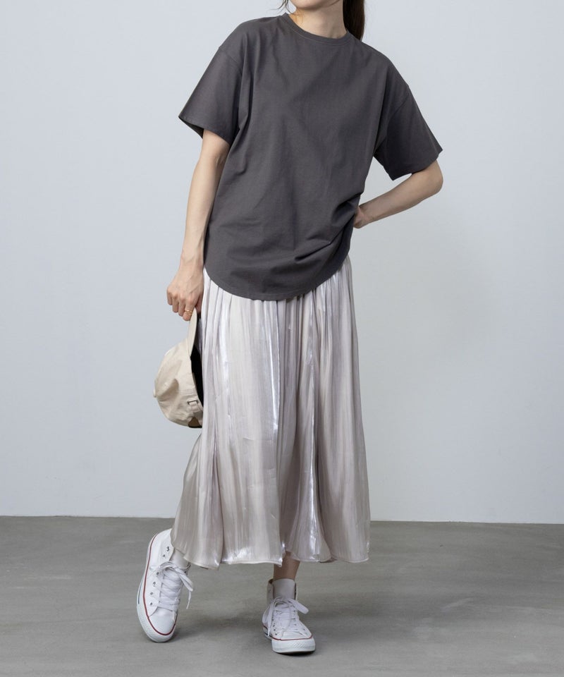 NAVY  ベーシック裾ラウンドTシャツ レディース メール便 対応商品商品画像-7