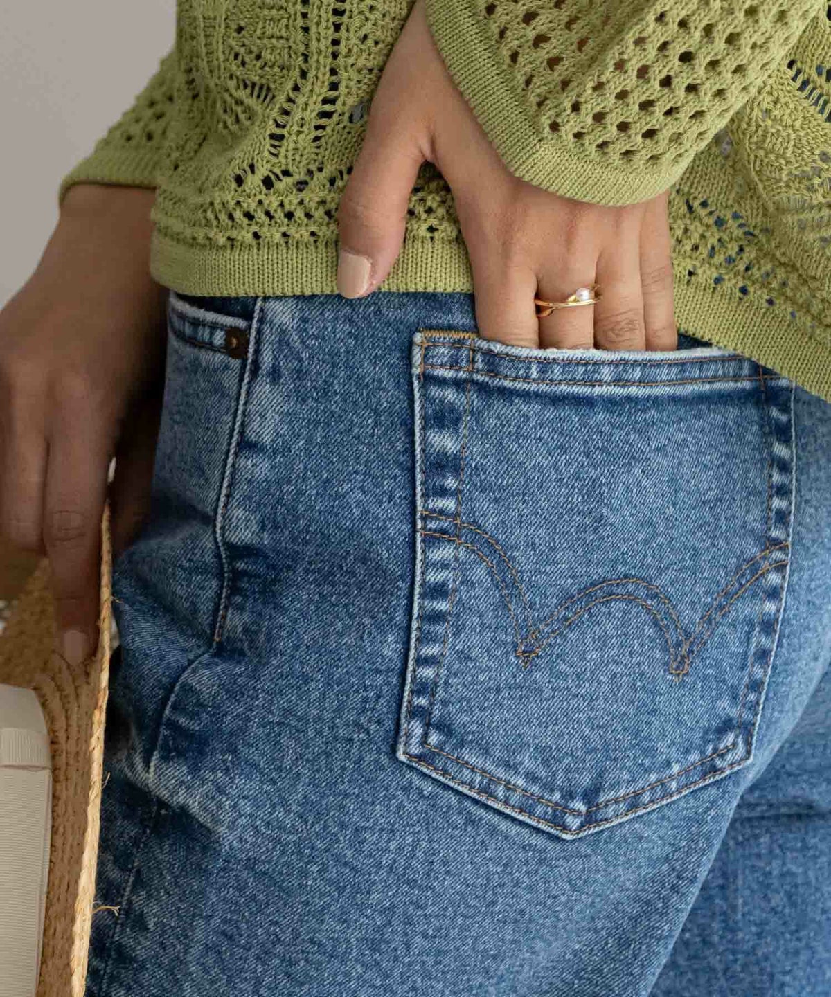 EDWIN essentials ストレートパンツ レディース