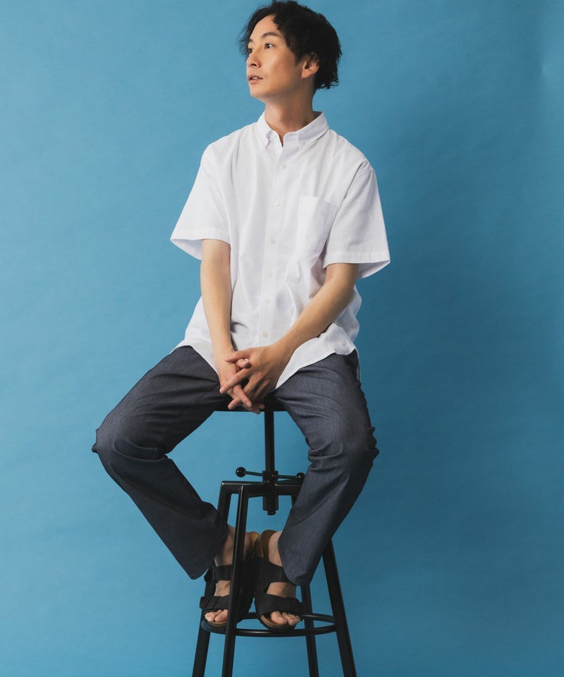 NAVY SARARI 裏メッシュドビーCOOLストレートパンツ メンズ商品画像-3