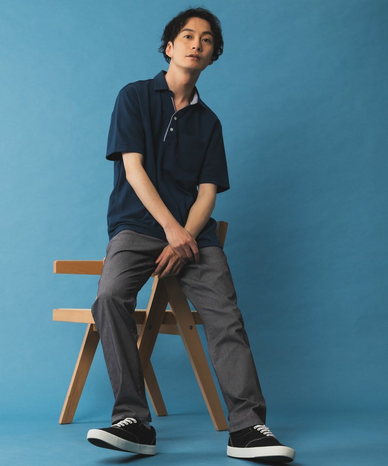 NAVY SARARI 裏メッシュドビーCOOLストレートパンツ メンズ商品画像-6