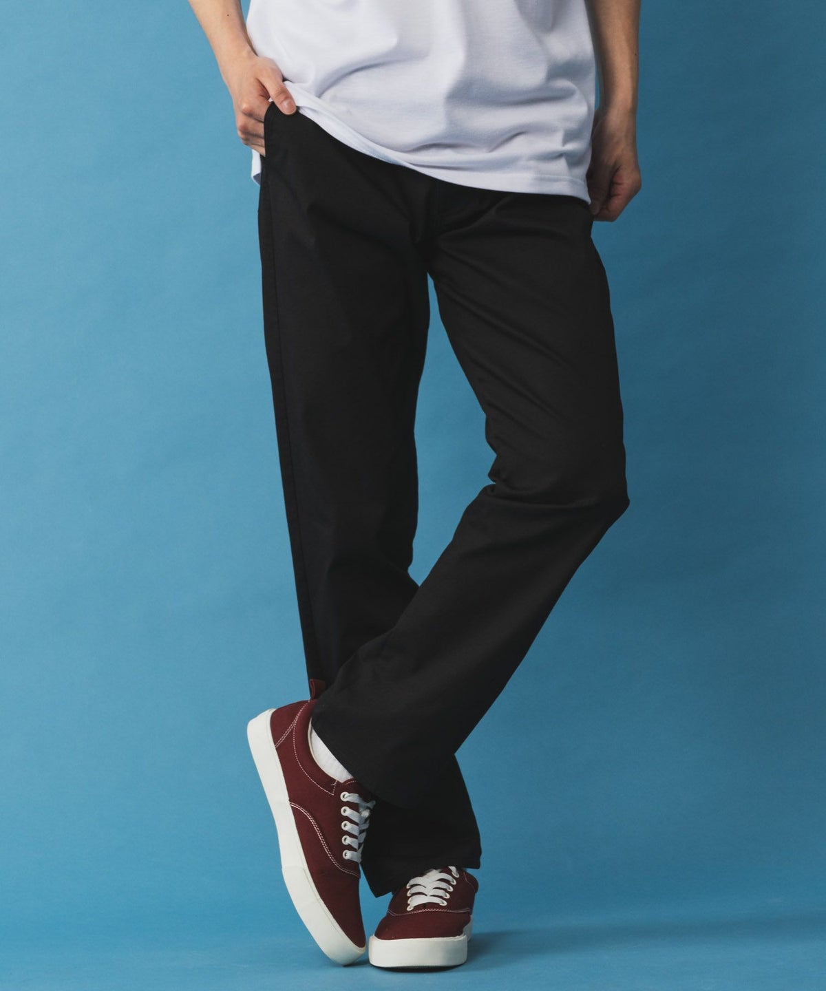 NAVY SARARI 裏メッシュドビーCOOLストレートパンツ メンズ