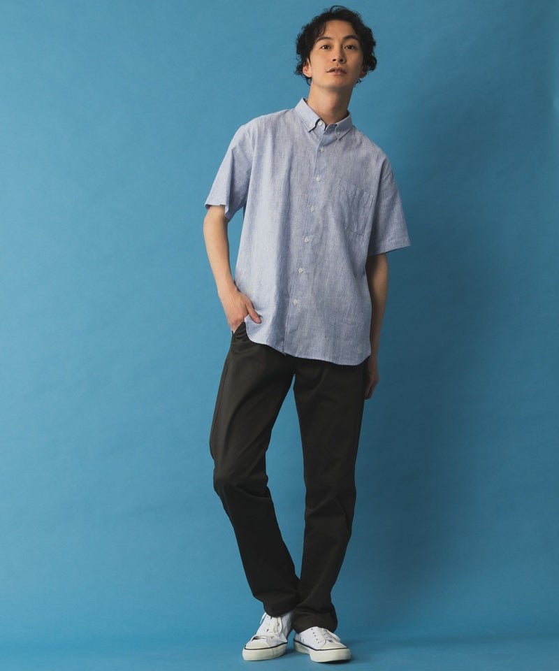 NAVY SARARI 裏メッシュドビーCOOLストレートパンツ メンズ商品画像-12