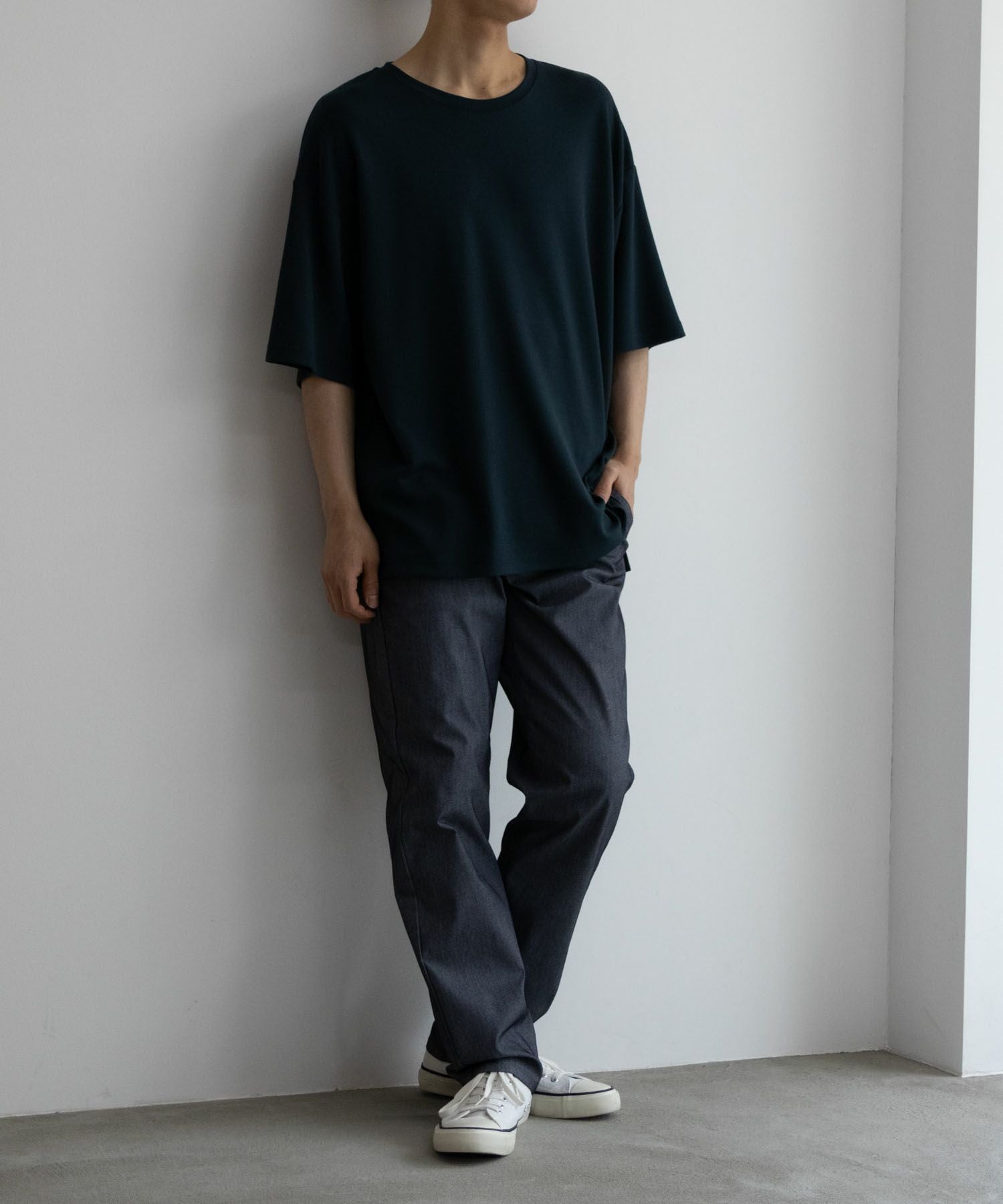 NAVY SARARI 裏メッシュドビーCOOLストレートパンツ メンズ