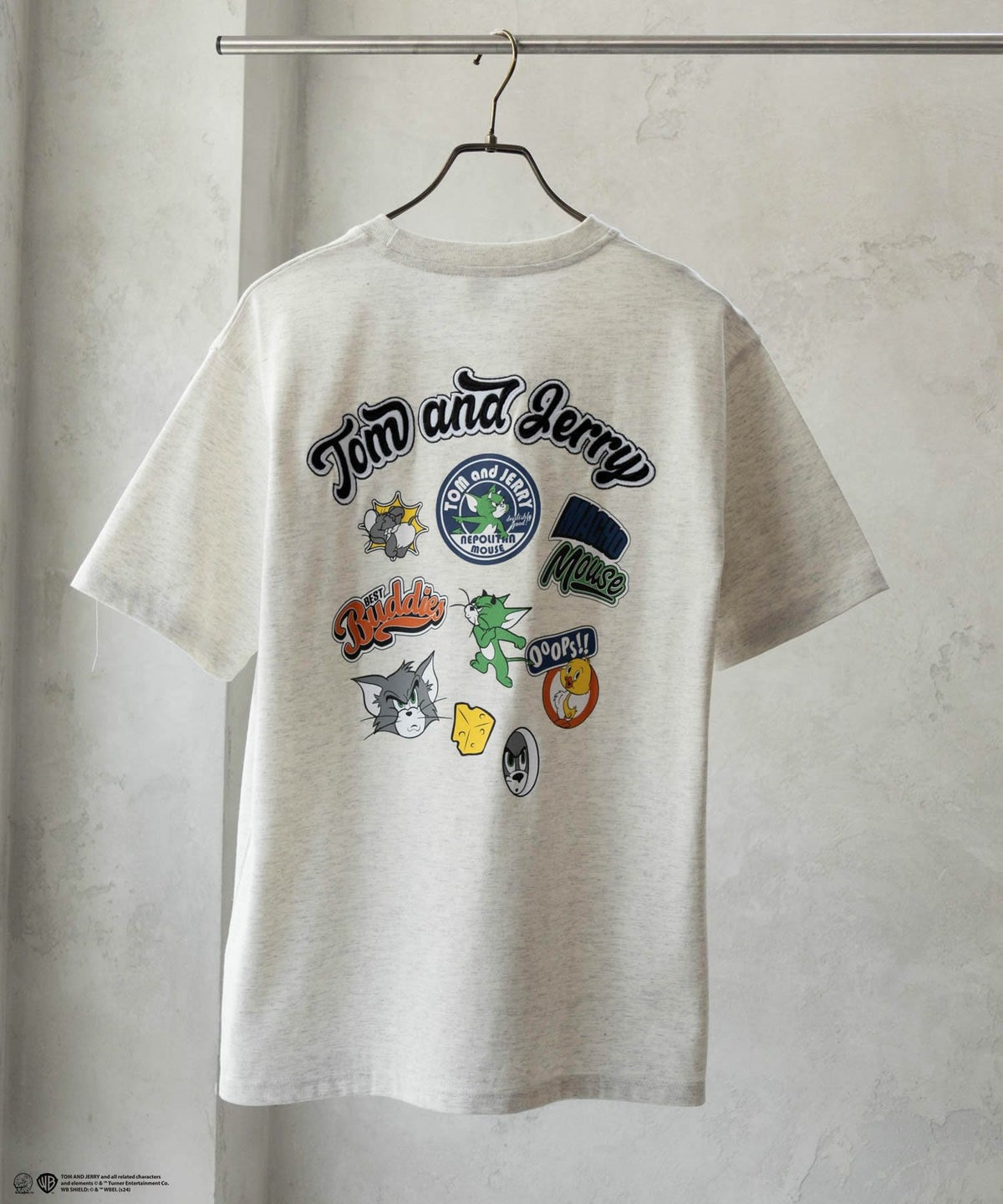 Tom and Jerry バックプリントロゴ刺繍Tシャツ メンズ ネコポス 対応商品