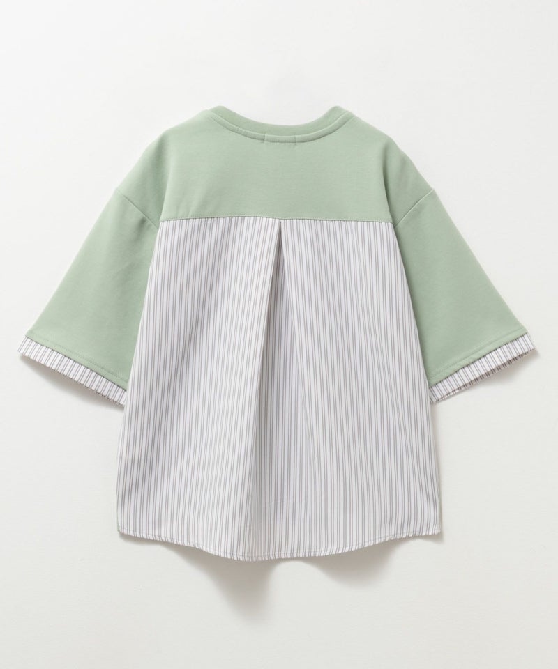 NAVY ポンチ素材 布帛切替えプルオーバー キッズ メール便 対応商品商品画像-2