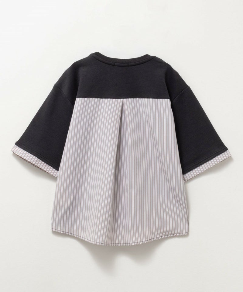 NAVY ポンチ素材 布帛切替えプルオーバー キッズ メール便 対応商品商品画像-4