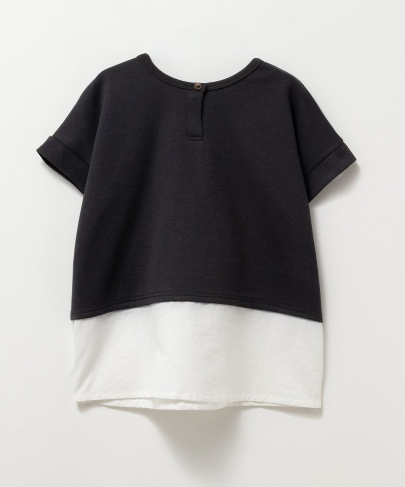 NAVY  ポンチ素材 2WAYチュニック キッズ メール便 対応商品商品画像-6