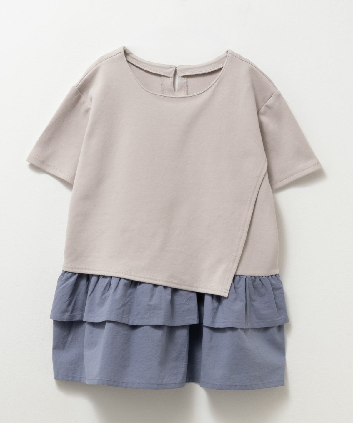 NAVY ポンチ素材 フェイクレイヤードチュニック キッズ ネコポス 対応商品